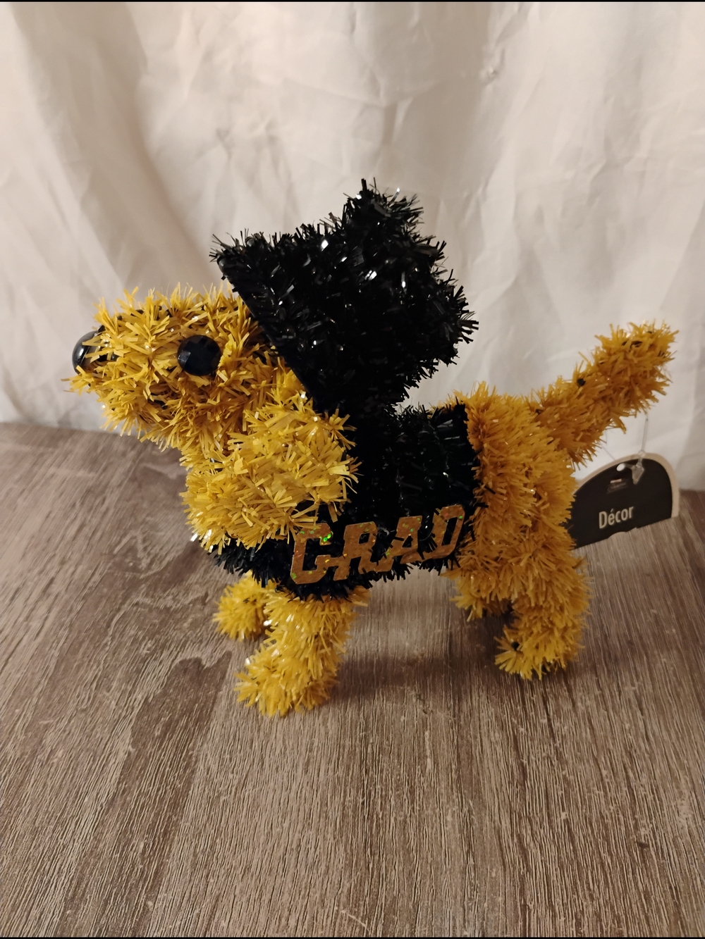 Grad Tinsel Puppy Figure Decor